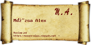 Mózsa Alex névjegykártya